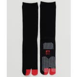 ブラック×レッド | 【カヤ】滑り止め足袋型靴下（25-28ｃｍ） | アミナコレクション