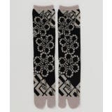 ブラック | 【カヤ】紋装い足袋型靴下（25-28ｃｍ） | アミナコレクション