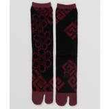 レッド | 【カヤ】紋装い足袋型靴下（25-28ｃｍ） | アミナコレクション