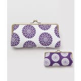 パープル | 【カヤ】花ふくれ織り がま口メガネケース | アミナコレクション