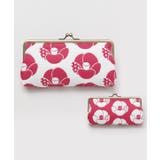 ピンク | 【カヤ】花ふくれ織り がま口メガネケース | アミナコレクション