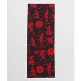 ブラック×レッド | 【カヤ】暁斎漫画手拭 | アミナコレクション