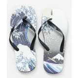 ブルー | 【カヤ】浮世絵柄足袋サンダル（24-25cm） | アミナコレクション 