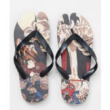 ブラック | 【カヤ】浮世絵柄足袋サンダル（26-28cm） | アミナコレクション 