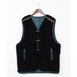 ブラック | 【チャイハネ】モケリプードルファーメンズベスト | アミナコレクション