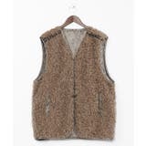 ライトベージュ | 【チャイハネ】モケリプードルファーメンズベスト | アミナコレクション