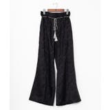 ブラック | 【チャイハネ】サテンレイフレアパンツ | アミナコレクション 