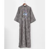 グレー | 【チャイハネ】ネリナラ刺繍ワンピース | アミナコレクション 