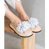シルバー | 【チャイハネ】フラワーフラットサンダル | アミナコレクション