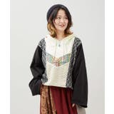 ブラック | 【チャイハネ】ファランナパッチワークフーディー | アミナコレクション 