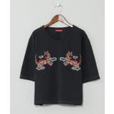 ブラック | 【チャイハネ】ラオリャン刺繍Tシャツ | アミナコレクション 