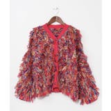 レッド | 【チャイハネ】カラフルループニットカーディガン | アミナコレクション 