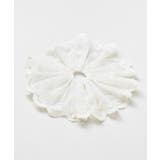 オフホワイト | 【チャイハネ】フラワーステッチシュシュ | アミナコレクション 