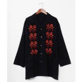 ブラック | 【チャイハネ】ペティナ刺繍メンズシャツ | アミナコレクション 