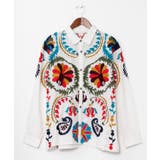 ホワイト | 【チャイハネ】エルジャン刺繍メンズシャツ | アミナコレクション 