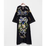 ブラック | 【チャイハネ】エルジャン刺繍ワンピース | アミナコレクション 