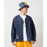【チャイハネ】ピピナメンズデニムノーカラーシャツ | アミナコレクション  | 詳細画像2 
