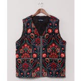 ブラック | 【チャイハネ】Amina×grn パタフリメンズベスト | アミナコレクション