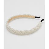 オフホワイト | 【欧州航路】ワイドアミパールカチューシャ | アミナコレクション 