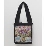 ブラック | 【欧州航路】オーガニックコットンフラワーアートBAG | チャイハネ