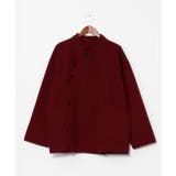 レッド | 【チャイハネ】ネオコサックバンドカラー変形メンズシャツ | アミナコレクション