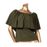 カーキ | 【マウナロア】ワイドフリルシャーリングブラウス | アミナコレクション 