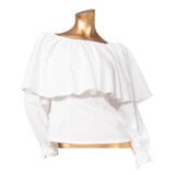 ホワイト | 【マウナロア】ワイドフリルシャーリング長袖 | アミナコレクション 