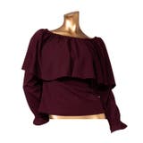 ダークブラウン | 【マウナロア】ワイドフリルシャーリング長袖 | アミナコレクション 