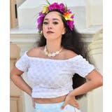 【マウナロア】フレンチレースギャザーブラウス | アミナコレクション  | 詳細画像4 