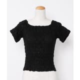 ブラック | 【マウナロア】フレンチレースギャザーブラウス | アミナコレクション 