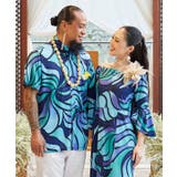 【マウナロア】Ocean Blue Bird ネオンハイビMEN'Sシャツ | チャイハネ | 詳細画像2