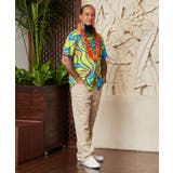【マウナロア】Ocean Blue Bird ネオンハイビMEN'Sシャツ | チャイハネ | 詳細画像3
