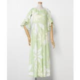 モスグリーン | 【マウナロア】Ocean Blue Bird ティアレトアスリーブドレス | アミナコレクション 