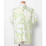 モスグリーン | 【マウナロア】Ocean Blue Bird ティアレトアメンズシャツ | アミナコレクション 