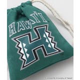 【Kahiko】University of Hawaii グリーン巾着ポーチ | チャイハネ  | 詳細画像2 