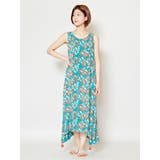 ターコイズブルー | 【チャイハネ】yul 幾何学柄ノースリーブワンピース | アミナコレクション