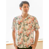 クリーム | 【Kahiko】ハワイアンプリントMEN'Sアロハシャツ | チャイハネ