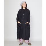 ブラック | 【チャイハネ】yul バンドカラーシャツワンピース | チャイハネ