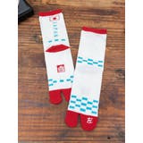 ホワイト×レッド | 【カヤ】足袋型くつ下23~25cm -JAPAN-日の丸 左右 | チャイハネ