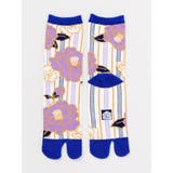 ホワイト | 【カヤ】足袋型くつ下23~25cm 縞椿 | アミナコレクション