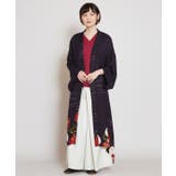 スミクロ | 【カヤ】冬牡丹 着物風ロング羽織り UVカット加工 | チャイハネ