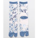 ブルー | 【カヤ】足袋型くつ下23~25cm しだれ桜 | チャイハネ