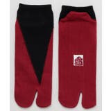 ブラック×レッド | 【カヤ】足袋型くつ下25~28cm 重ね色 | チャイハネ