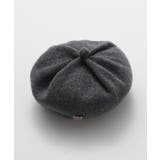 グレー | 【欧州航路】ドレープウールベレー帽 チェコガラスボタン付き | アミナコレクション 