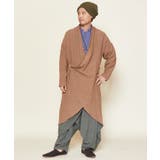 ブラウン | 【チャイハネ】ドレープMEN'S変形ロングカーディガン | アミナコレクション