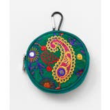 グリーン | 【チャイハネ】アラウンドミラー刺繍ポーチ | アミナコレクション 