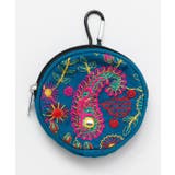 ターコイズブルー | 【チャイハネ】アラウンドミラー刺繍ポーチ | アミナコレクション 