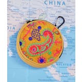 イエロー | 【チャイハネ】アラウンドミラー刺繍ポーチ | アミナコレクション 