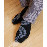 ブラック | 【カヤ】足袋型くつ下25~28cm 藤輪紋 黒 | チャイハネ
