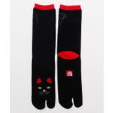 ブラック | 【カヤ】足袋型くつ下25~28cm 福猫 黒 | チャイハネ